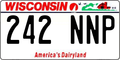 WI license plate 242NNP