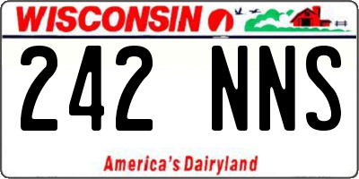 WI license plate 242NNS