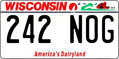 WI license plate 242NOG