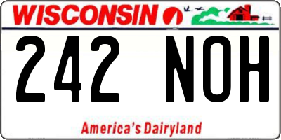 WI license plate 242NOH