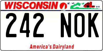 WI license plate 242NOK