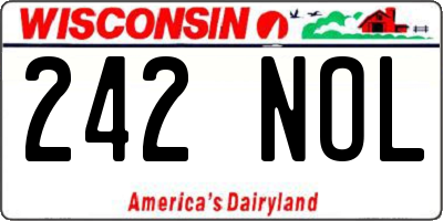 WI license plate 242NOL