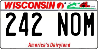 WI license plate 242NOM