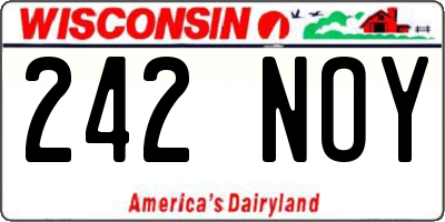 WI license plate 242NOY