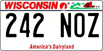 WI license plate 242NOZ