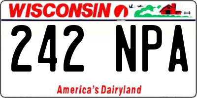 WI license plate 242NPA