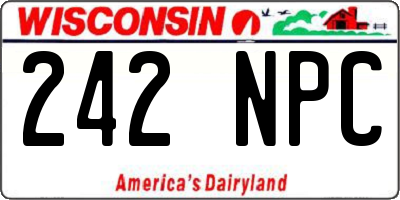 WI license plate 242NPC
