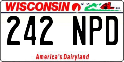 WI license plate 242NPD