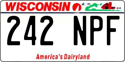 WI license plate 242NPF