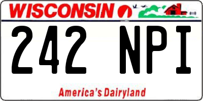 WI license plate 242NPI