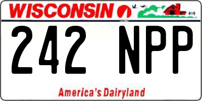 WI license plate 242NPP