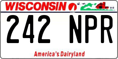 WI license plate 242NPR