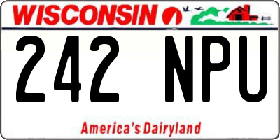 WI license plate 242NPU