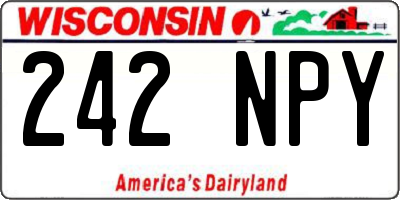 WI license plate 242NPY