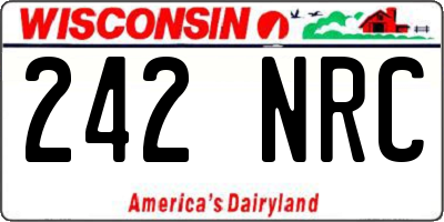 WI license plate 242NRC