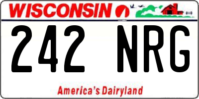 WI license plate 242NRG
