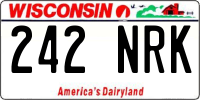 WI license plate 242NRK
