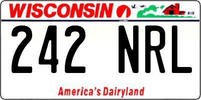 WI license plate 242NRL