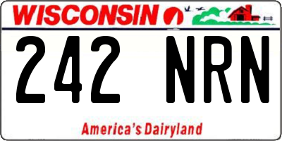 WI license plate 242NRN