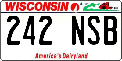 WI license plate 242NSB