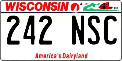 WI license plate 242NSC