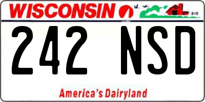 WI license plate 242NSD