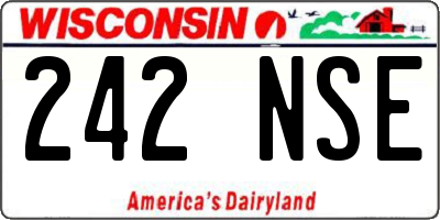 WI license plate 242NSE