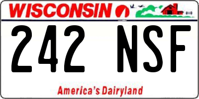WI license plate 242NSF