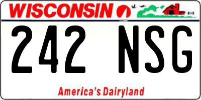 WI license plate 242NSG
