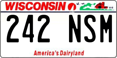 WI license plate 242NSM