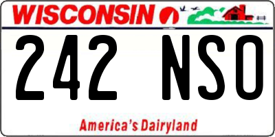 WI license plate 242NSO