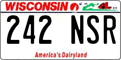 WI license plate 242NSR
