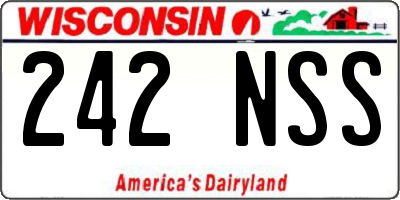 WI license plate 242NSS