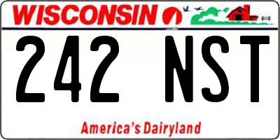 WI license plate 242NST