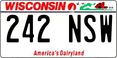 WI license plate 242NSW