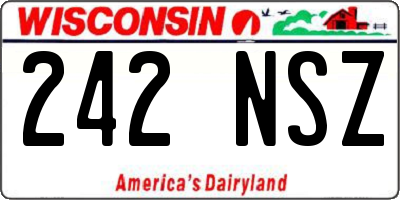 WI license plate 242NSZ
