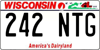 WI license plate 242NTG