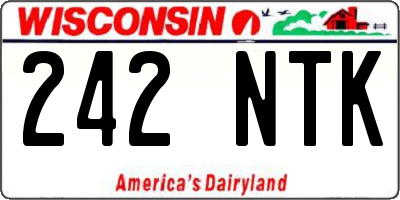 WI license plate 242NTK