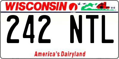 WI license plate 242NTL