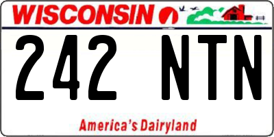 WI license plate 242NTN