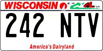 WI license plate 242NTV