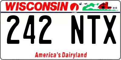 WI license plate 242NTX