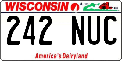WI license plate 242NUC