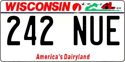WI license plate 242NUE