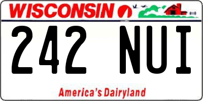 WI license plate 242NUI