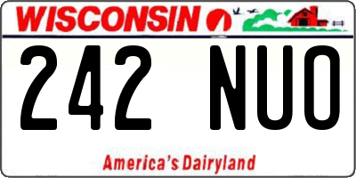 WI license plate 242NUO