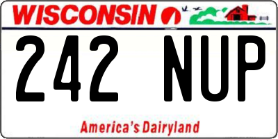 WI license plate 242NUP