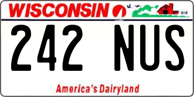 WI license plate 242NUS
