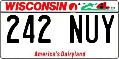 WI license plate 242NUY