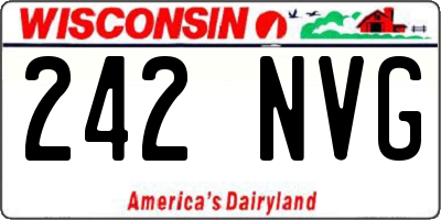 WI license plate 242NVG
